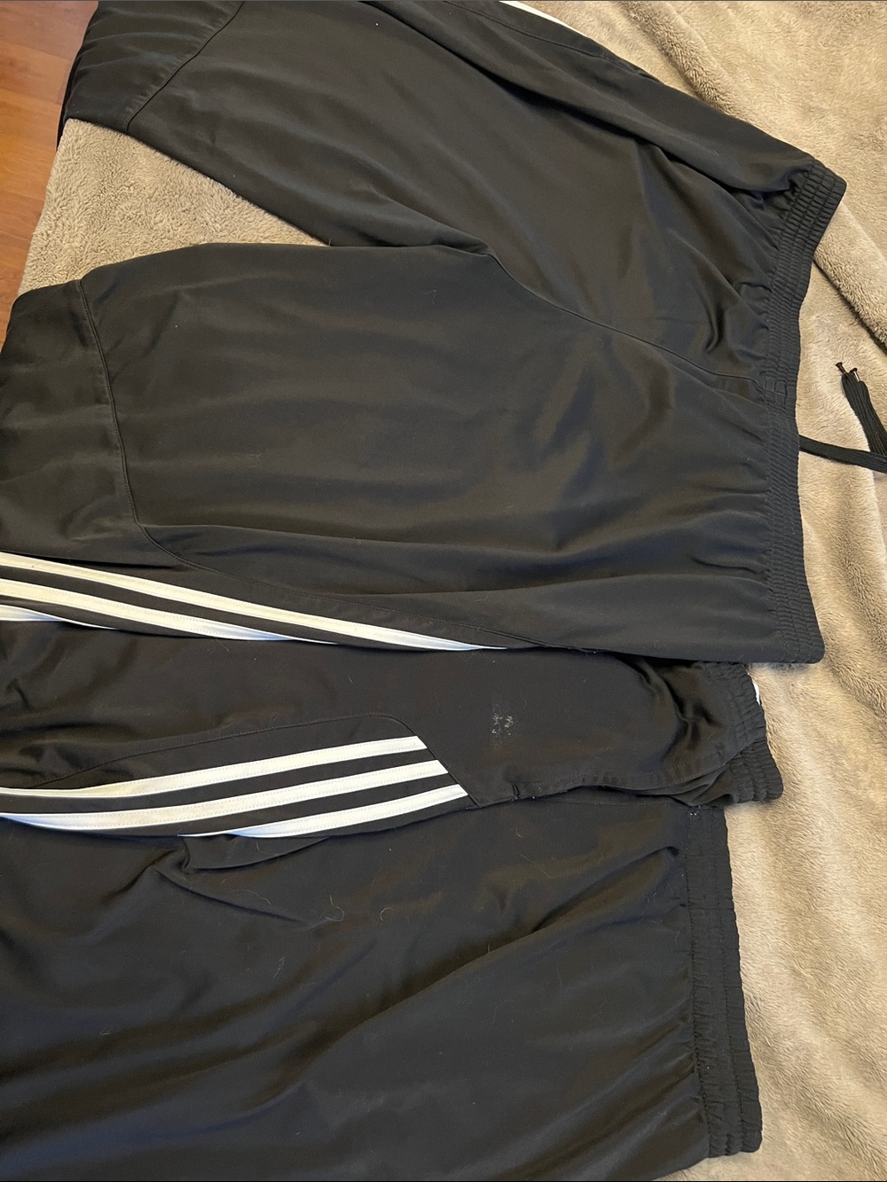 adidas Men's Black Joggers with White Three-Stripe Detail